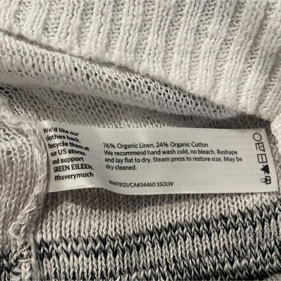 Eileen Fisher Size Small  Top Blouse Long Sleeve Linen Blend Pull Over - Picture 9 of 9